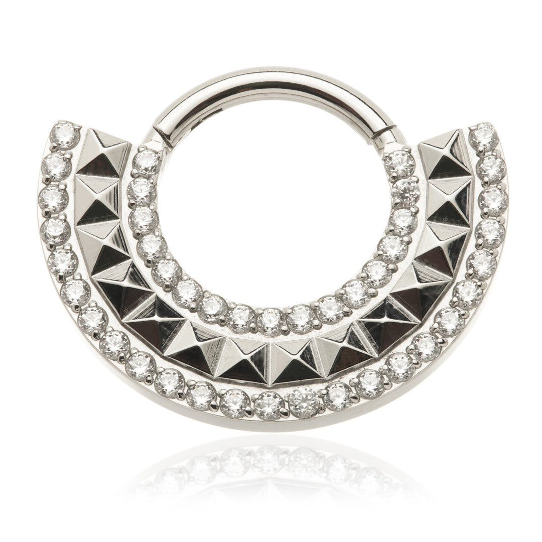 Ti Couture Square Cut Gem Surround Hinge Ring