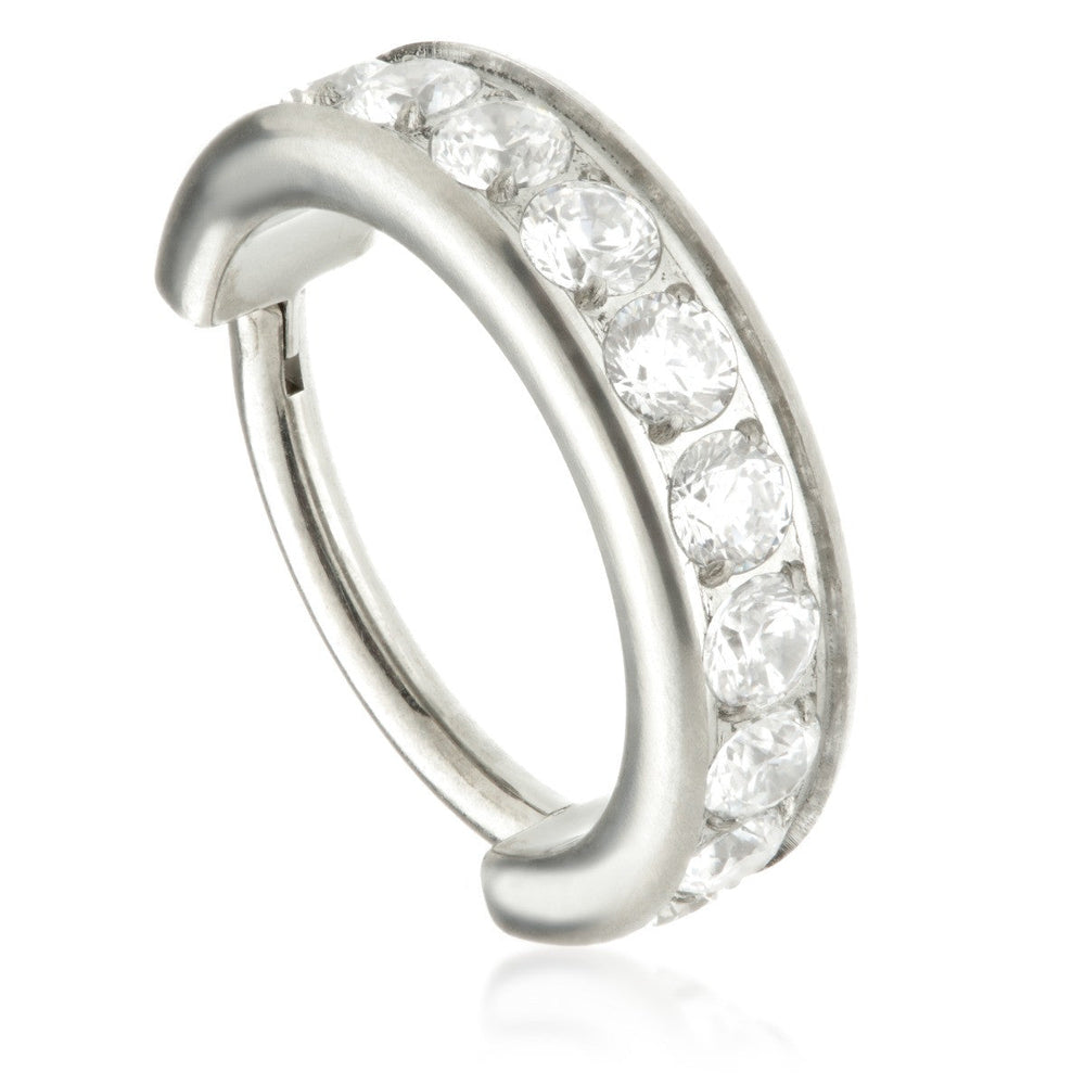 Ti Couture Thick Jewelled Pavé Hinged Ring