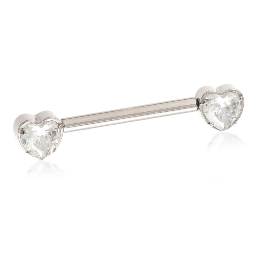 Ti Couture Threadless Jewelled Heart Nipple Bar