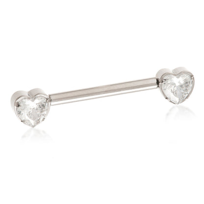 Ti Couture Threadless Jewelled Heart Nipple Bar