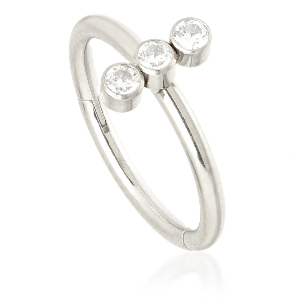 Ti Couture Triple Blaze Set Hinged Ring