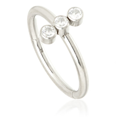 Ti Couture Triple Blaze Set Hinged Ring