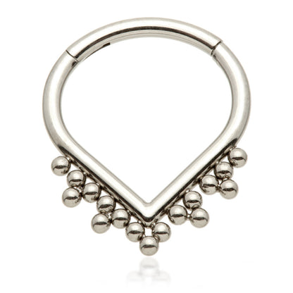 Ti Couture Wishbone Tribal Bead Cluster Hinged Ring
