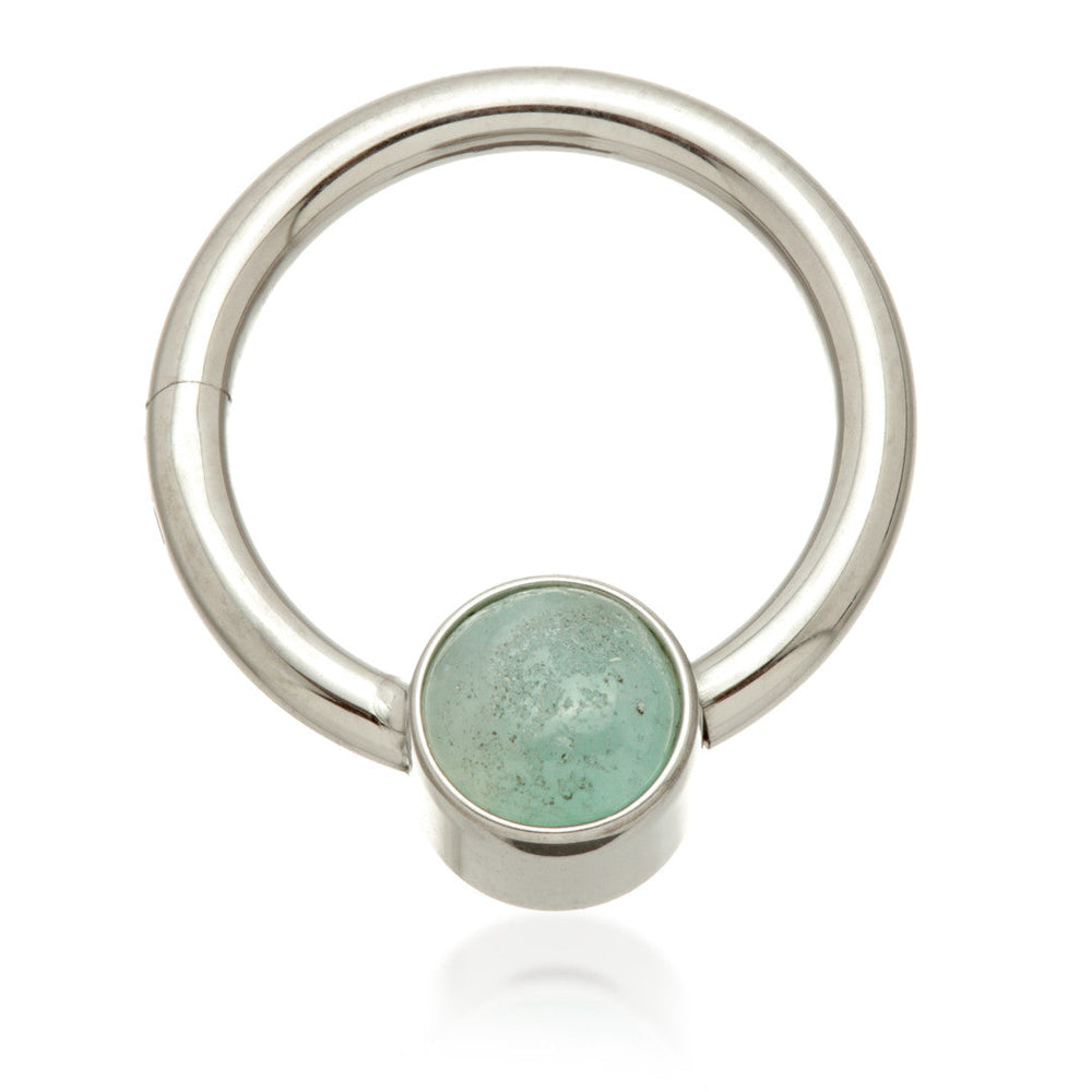 Ti Hinged Segment Ring with Aquamarine Stone Disk