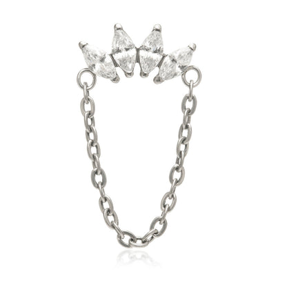 Ti Internal 4 Prong Marquise with Hanging Chain Attachment