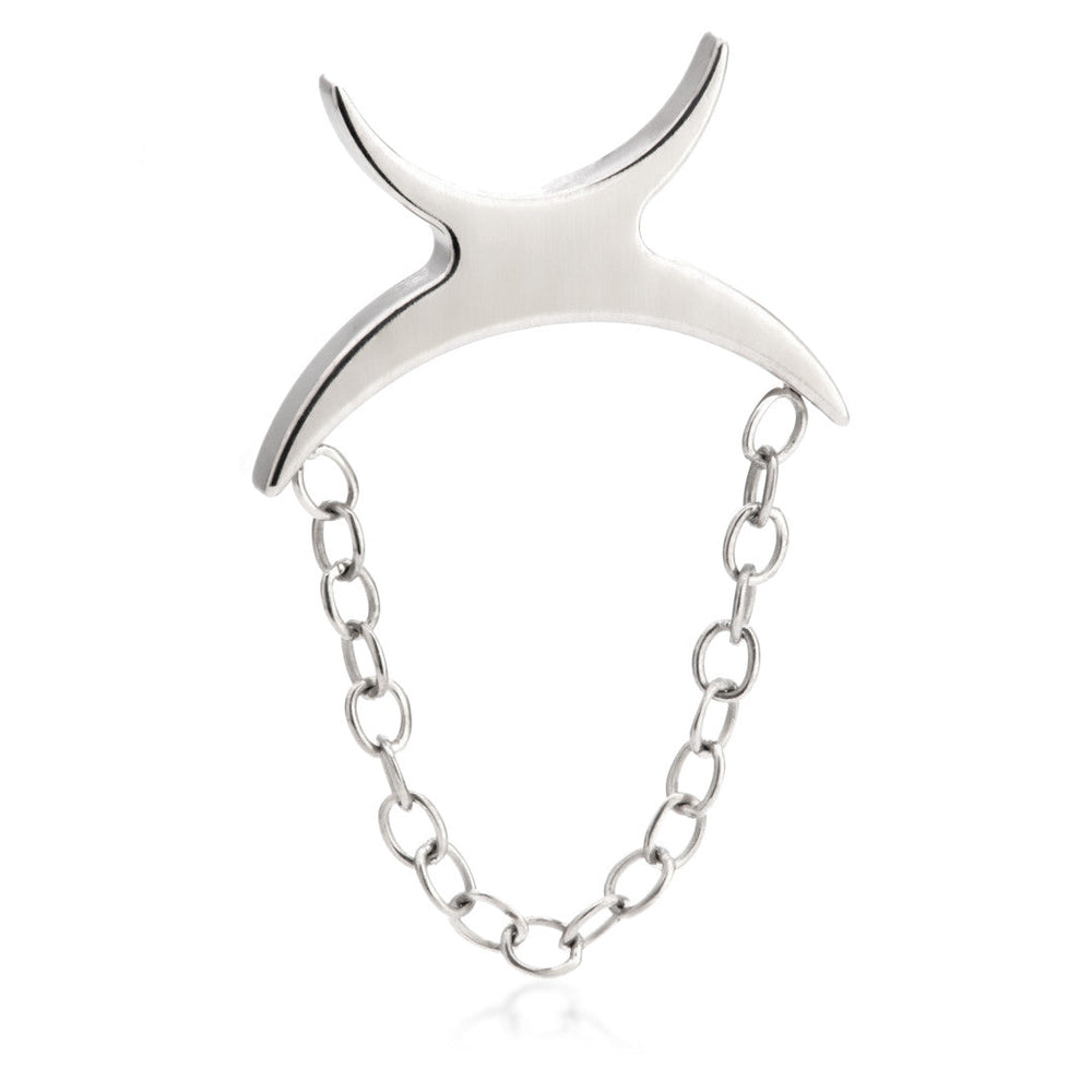 Ti Internal Double Crescent Attachment with Hanging Chain