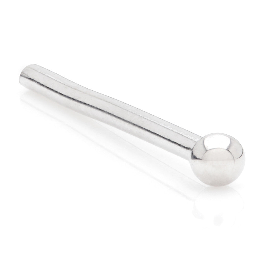 TL- Gold Plain Ball Straight Nose Stud-14K-W-0.8-1.5