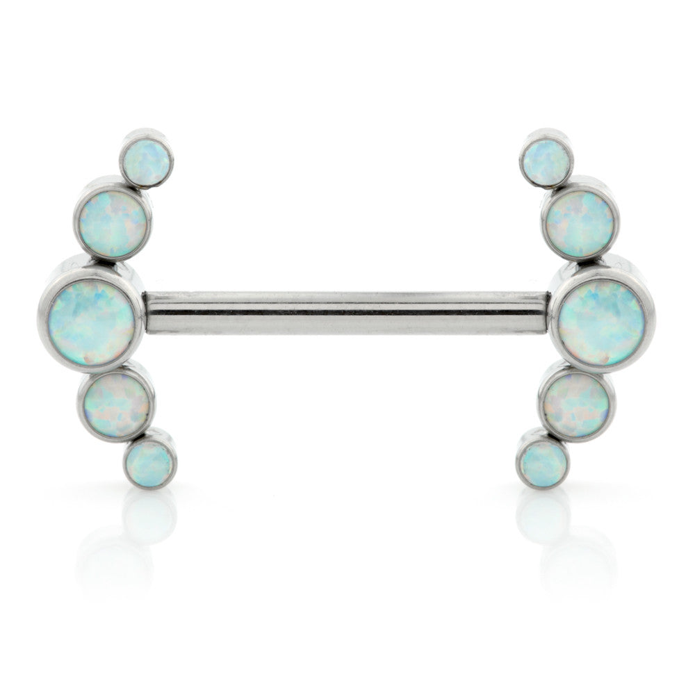 Ti Internal Forward Facing Double Crescent Opal Barbell