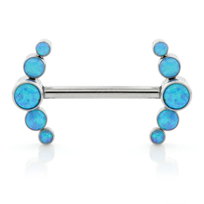 Ti Internal Forward Facing Double Crescent Opal Barbell
