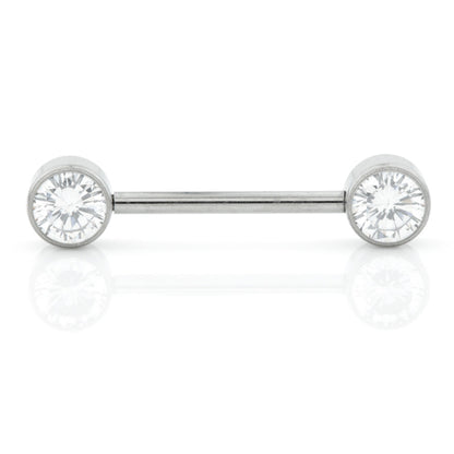 Ti Threadless Forward Facing Double Jewelled Plain Disk Barbell