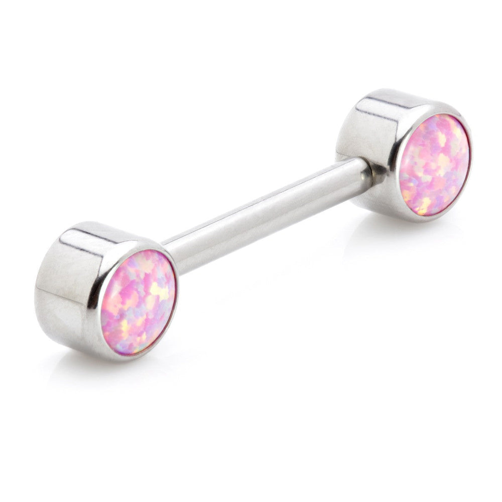 Ti Internal Forward Facing Double Opal Disk Barbell