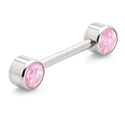 Ti Internal Forward Facing Double Opal Disk Barbell