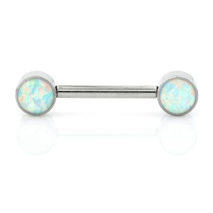 Ti Threadless Forward Facing Double Opal Plain Disk Barbell