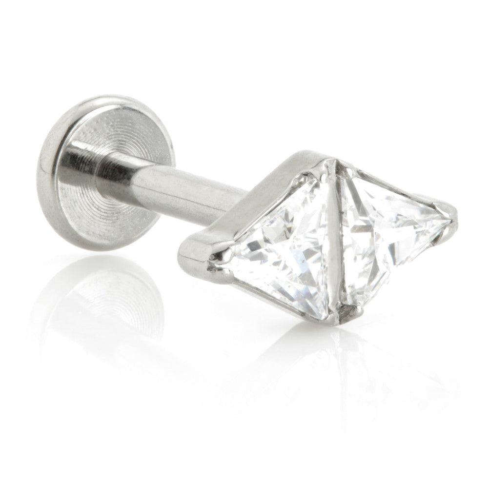 Ti Internal Labret with Jewelled Double Triangle Attachment
