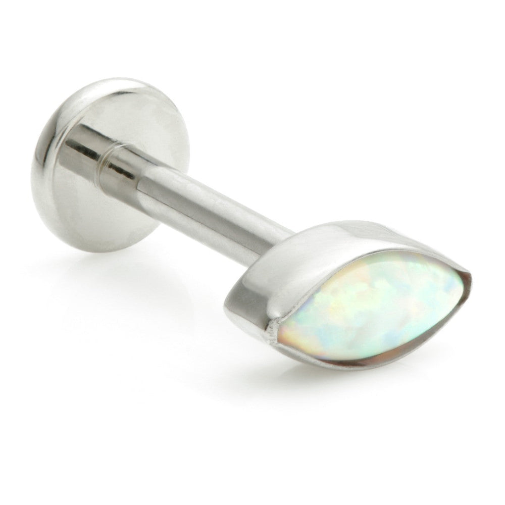 Ti Internal Labret with Opal Bezel Marquise Attachment