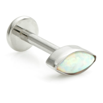 Ti Internal Labret with Opal Bezel Marquise Attachment