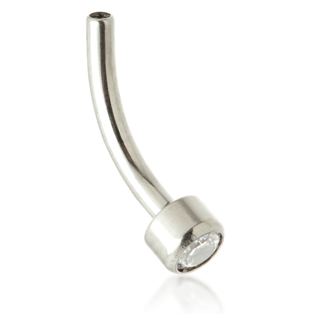 Ti Internal Micro Banana Stem with Fixed Gem Disk (1.2mm)