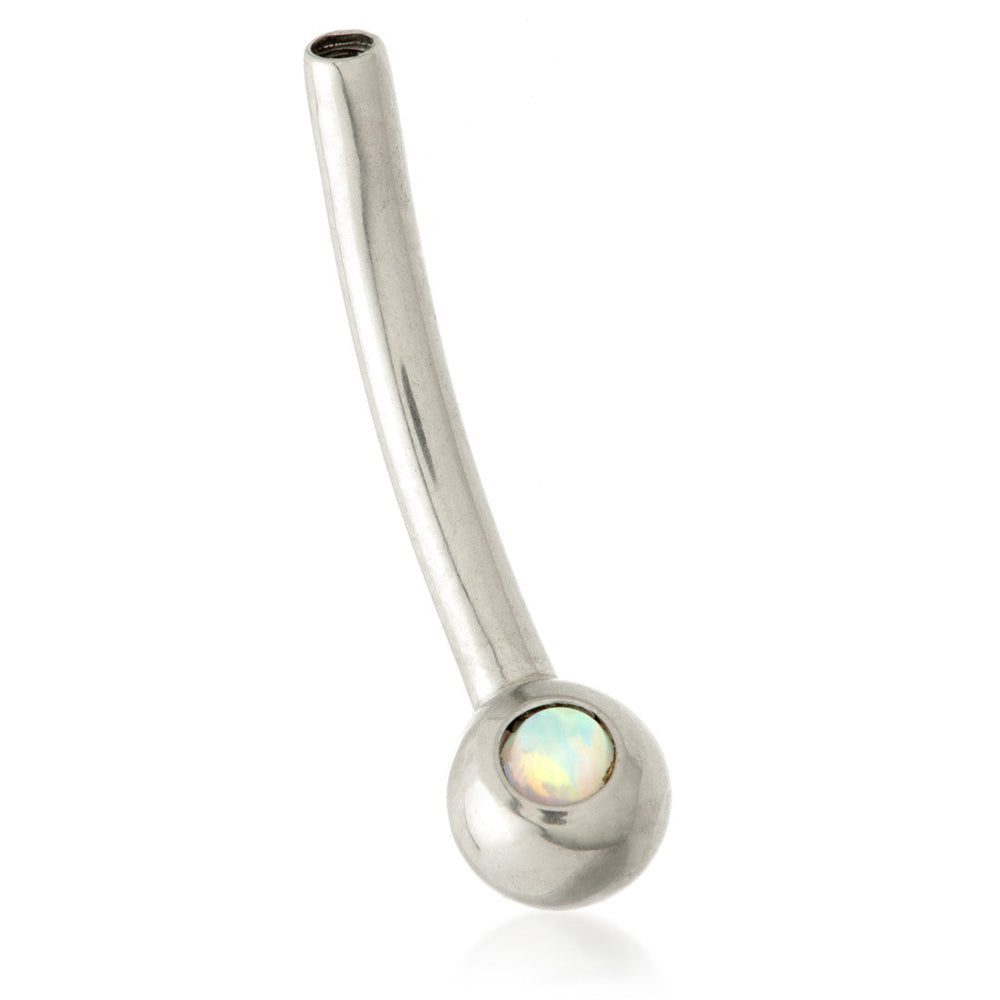 Ti Internal Micro Banana Stem with Fixed Opal Ball (1.2mm)