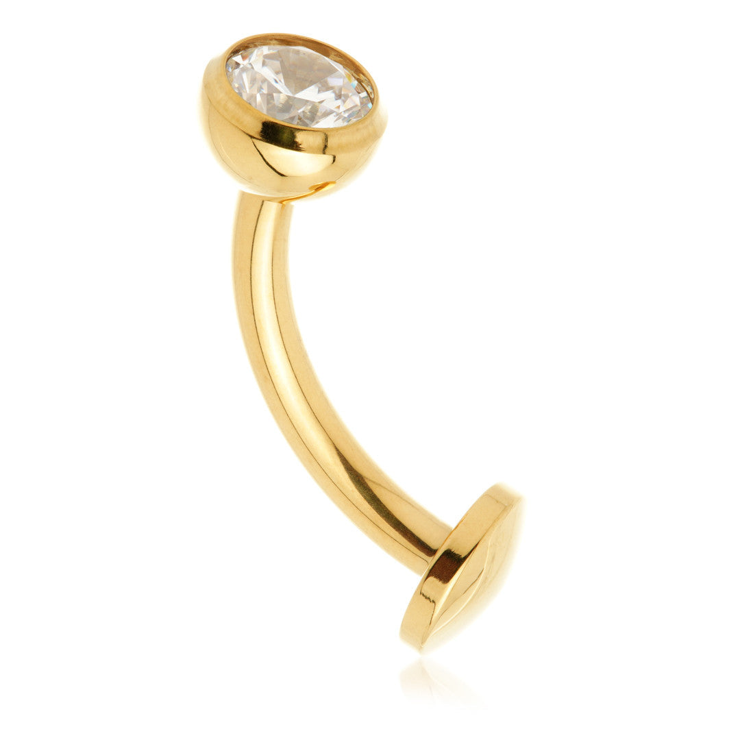 Zircon Gold Ti Internal Floating Navel Bar