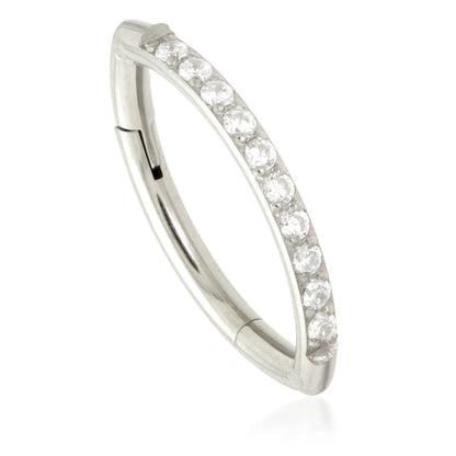 Ti Side Pave Gem Hinged Rook Ring