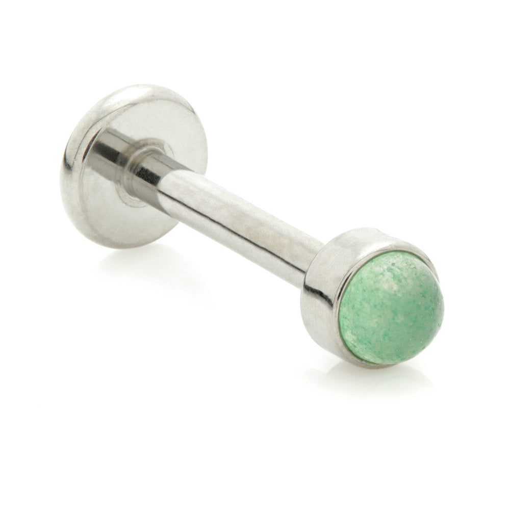 Ti Threadless Labret with Jade Stone Bezel Attachment