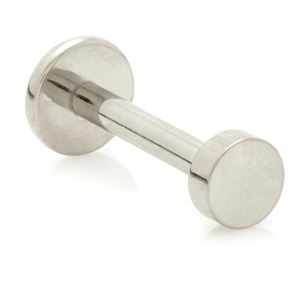 Ti Threadless Micro Labret with Pop In Thick Flat Disk Attachment