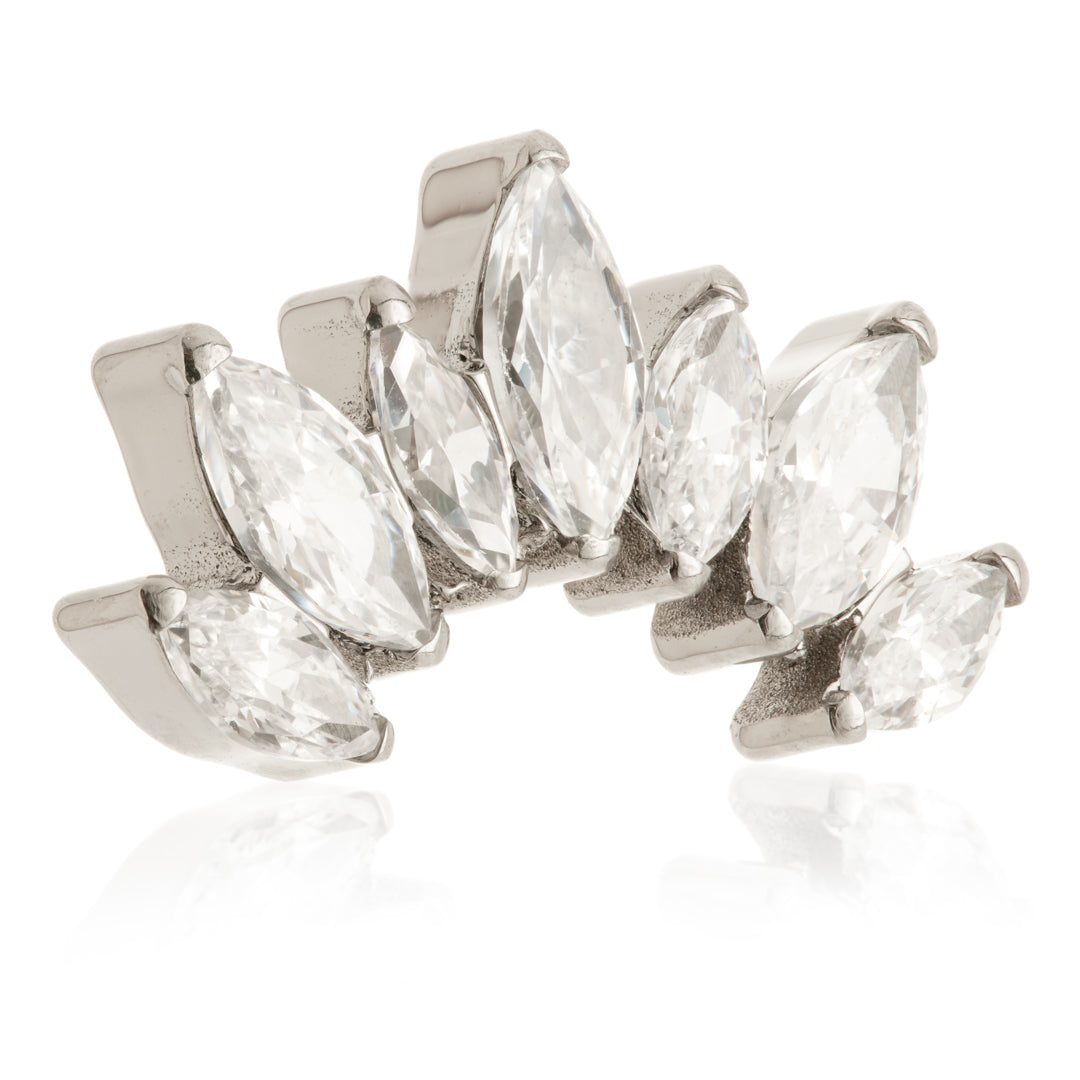 Ti Threadless Prong Jewelled Marquise Cluster Attachment