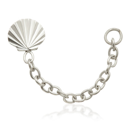 Ti Threadless Shell Attachment with Hanging Chain for Double Piercing