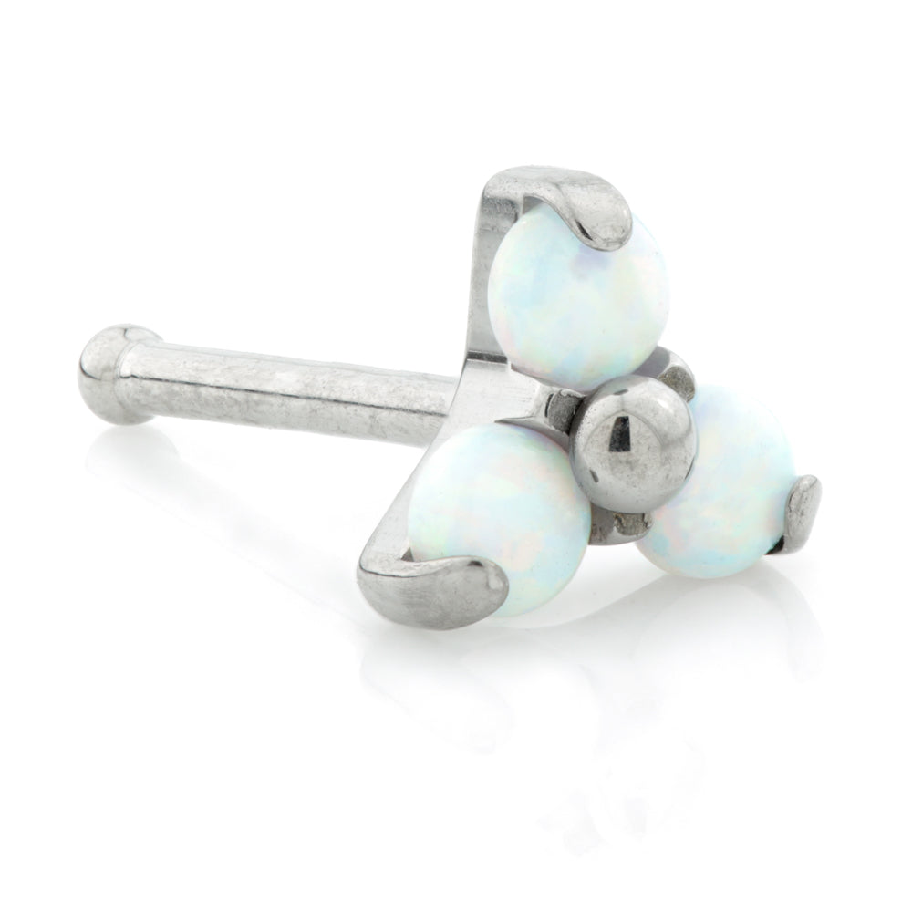 Ti Trinity Opal Straight Nose Stud