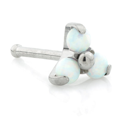 Ti Trinity Opal Straight Nose Stud