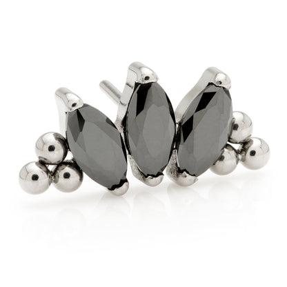 TiC Threadless Marquise Tri-Bead Cluster Attachment