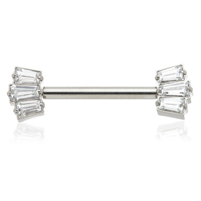 TiC Threadless Titanium Triple Baguette Nipple Bar