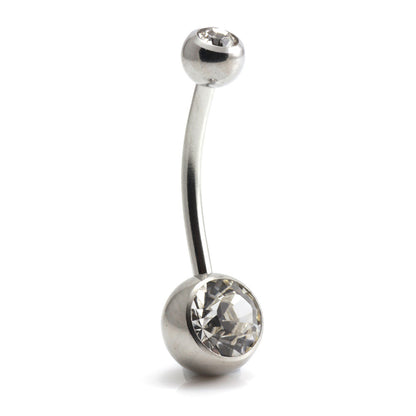 Steel External Thread Double Jewelled Navel Bar