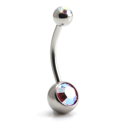 Titanium Baby External Thread Double Jewelled Navel - UK Made