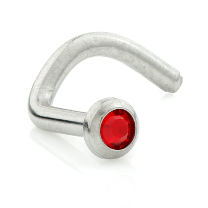 Titanium Disk Gem Nose Stud UK Made