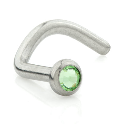 Titanium Disk Gem Nose Stud UK Made