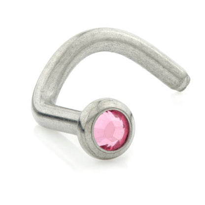 Titanium Disk Gem Nose Stud UK Made