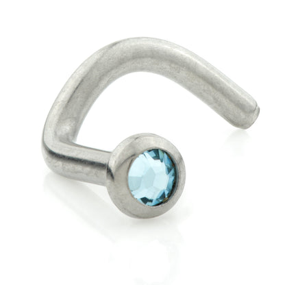 Titanium Disk Gem Nose Stud UK Made