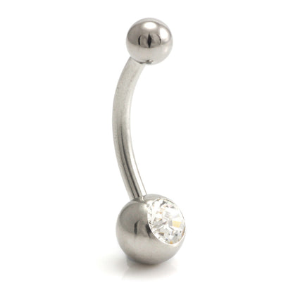 Ti Internal Thread Single Jewelled Baby Navel