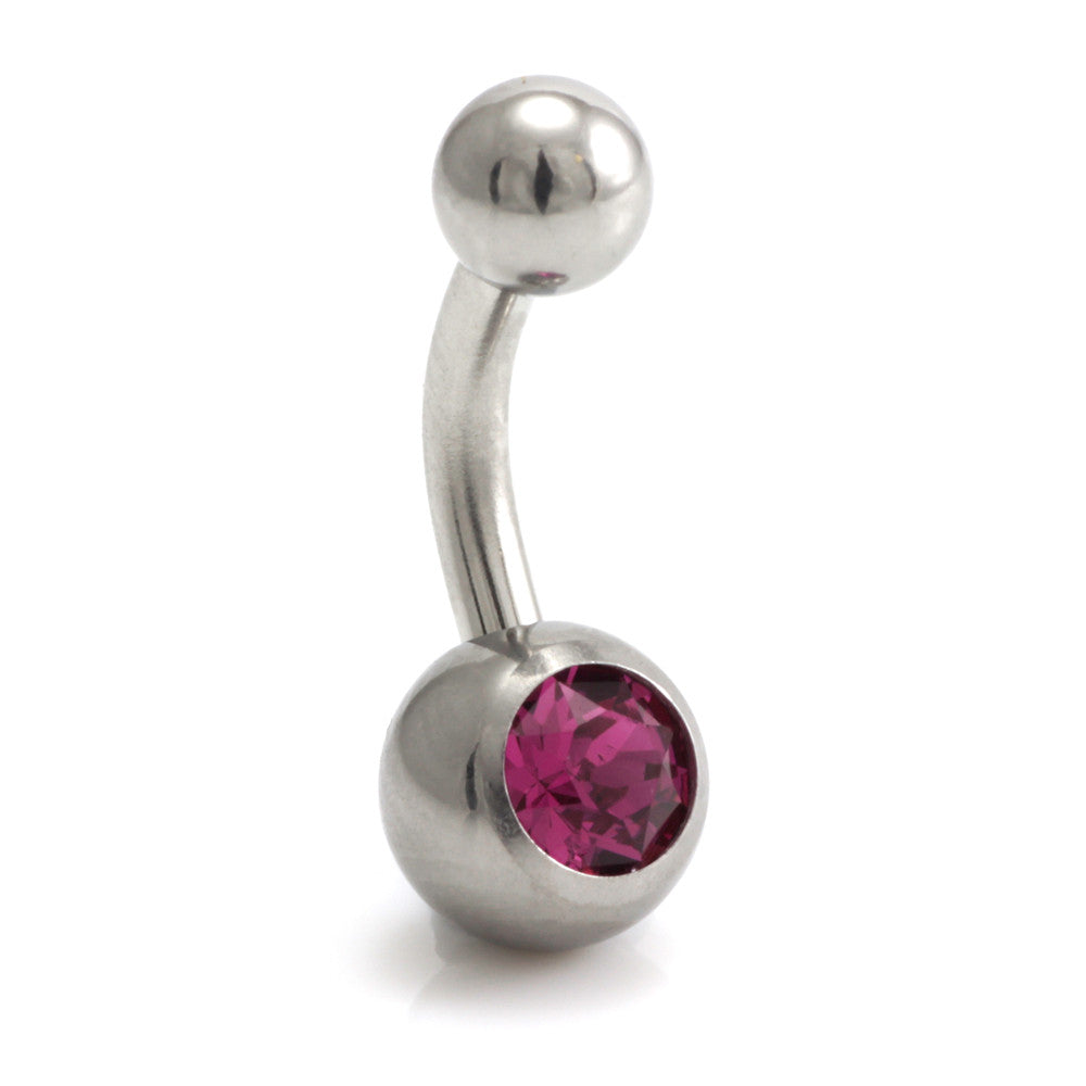 Titanium Internal Thread Single Jewelled Baby Navel - UK Made