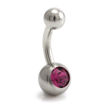 Titanium Internal Thread Single Jewelled Baby Navel - UK Made