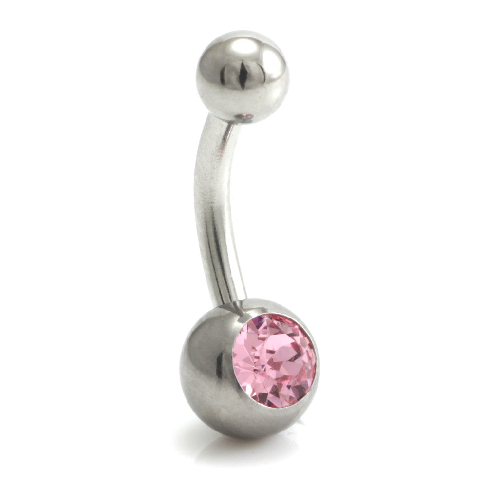 Titanium External Thread Baby Jewelled Navel - UK Made