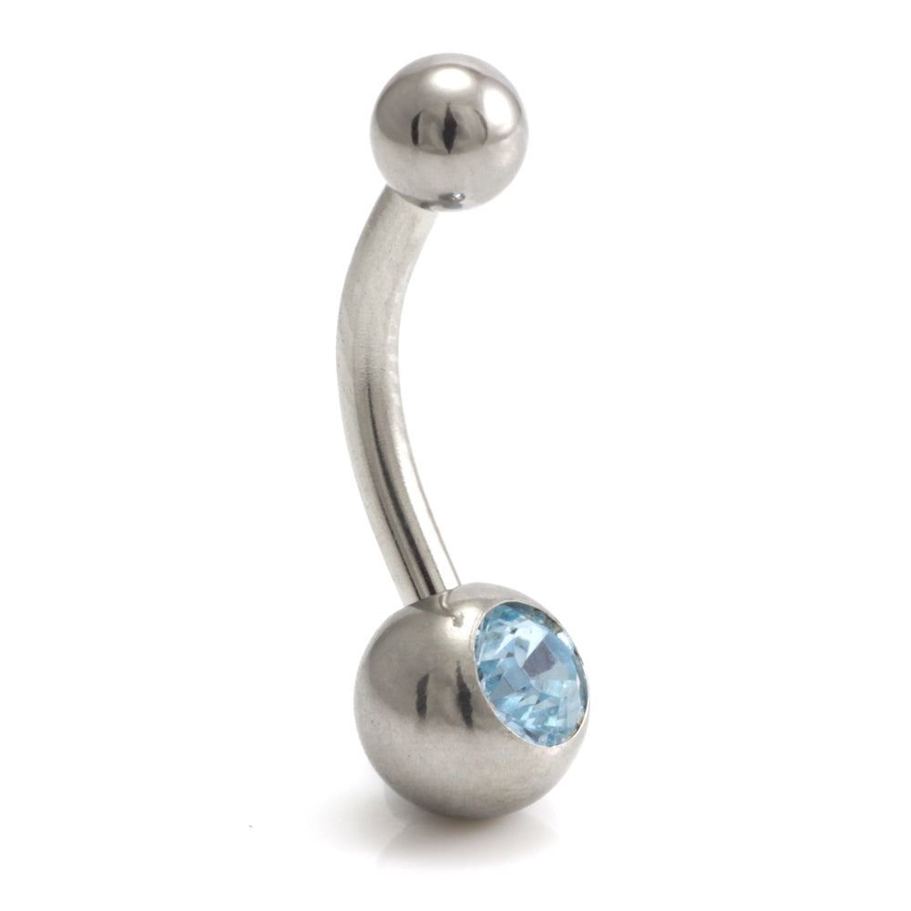 Titanium Internal Thread Single Jewelled Baby Navel - UK Made