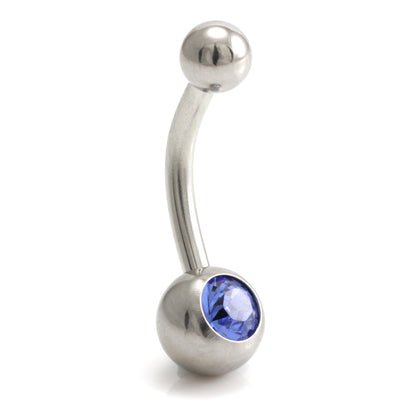 Titanium Internal Thread Single Jewelled Baby Navel - UK Made
