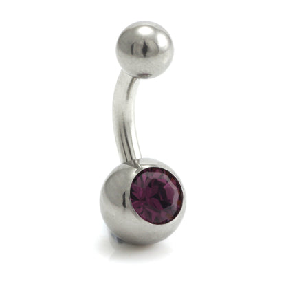 Titanium External Thread Baby Jewelled Navel - UK Made
