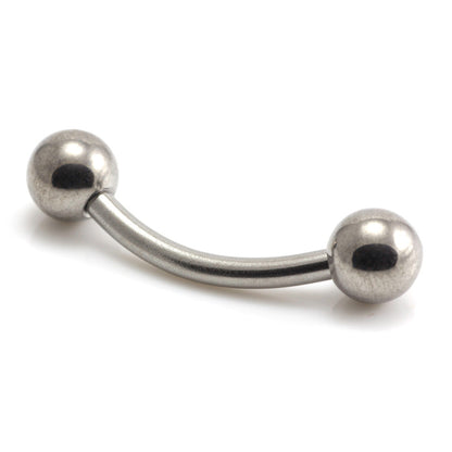Titanium External Thread Banana Bar - UK Made - PTBC10