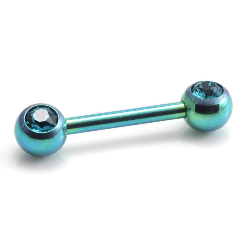 Titanium External Thread Forward Jewelled Nipple Bar