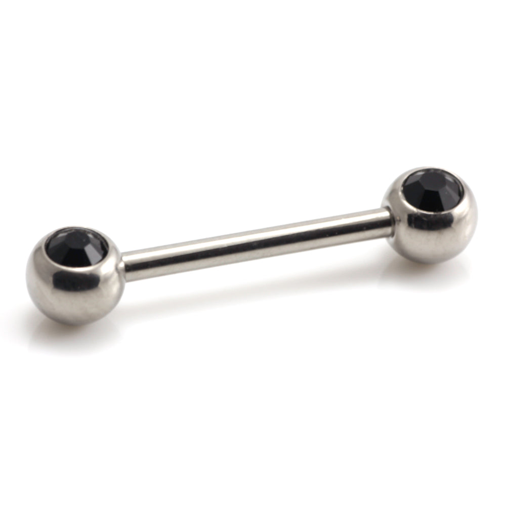 Titanium External Thread Forward Jewelled Nipple Bar
