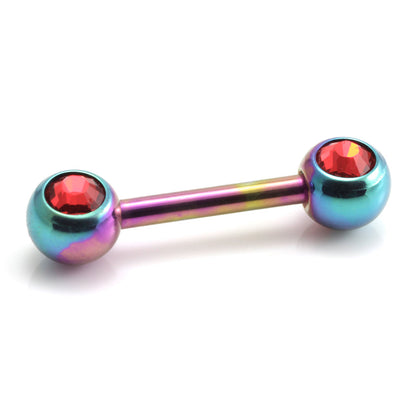 Titanium External Thread Forward Jewelled Nipple Bar