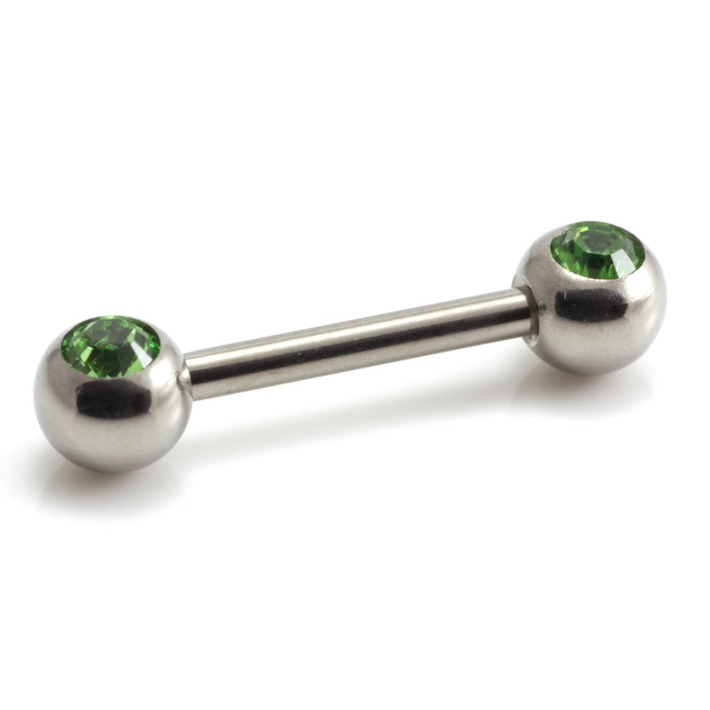 Titanium External Thread Forward Jewelled Nipple Bar